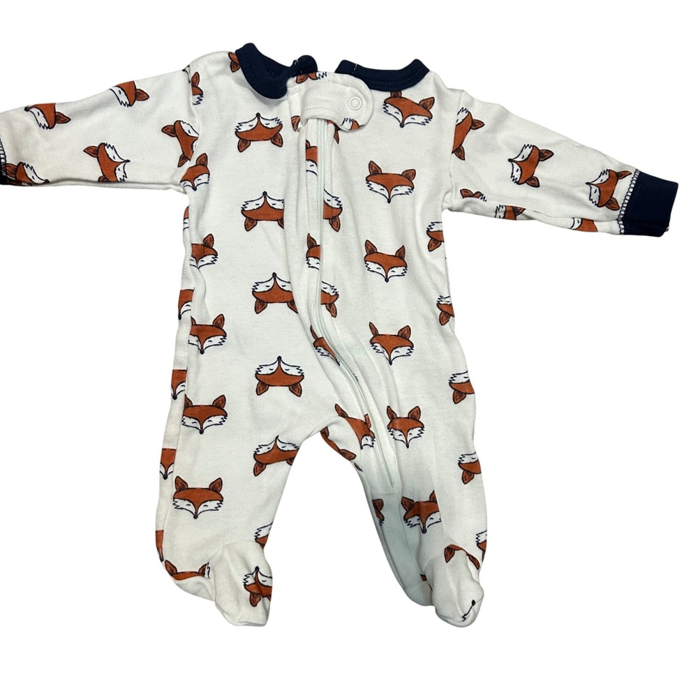 Lot of 2 PREEMIE Yoga Sprout Wonder Nation Footed Zip Sleeper Fox Dinosaur Print - Picture 2 of 5